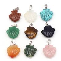 Gemstone Pendants Jewelry, Shell, polished, different materials for choice & carved, more colors for choice, 22mm, 10PCs/Lot, Sold By Lot