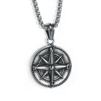 Stainless Steel Jewelry Necklace, Compass, plated, different styles for choice & for man, 25x25mm, Length:Approx 19.68 Inch, 5PCs/Lot, Sold By Lot