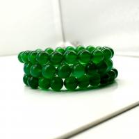 Bracelet de bijou en agate , poli, durable, vert, Vendu par brin