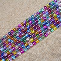 Runde Crystal Beads, Labradorit, poleret, du kan DIY, flerfarvede, Solgt af Strand