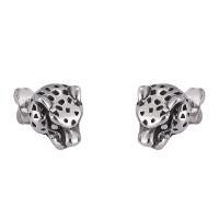 Stainless Steel Stud Earrings, plated, fashion jewelry & Unisex, silver color, Sold By Pair