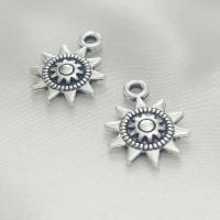 Tibetan Style Pendants, Sun, antique silver color plated, DIY, nickel, lead & cadmium free, 17x12x2.50mm, 100PCs/Bag, Sold By Bag
