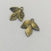 Zinc Alloy Leaf Vedhæng, antik bronze farve forgyldt, du kan DIY, nikkel, bly & cadmium fri, 20x19x1.20mm, 100pc'er/Bag, Solgt af Bag