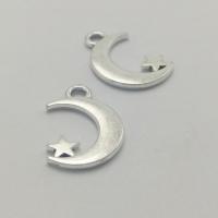 Zinc Alloy Moon Pendants Moon and Star antique silver color plated DIY nickel lead & cadmium free Sold By Bag