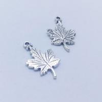 Zinc Alloy Leaf Pendants Maple Leaf antique silver color plated DIY nickel lead & cadmium free Sold By Bag