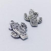 Tibetan Style Pendants, Opuntia Stricta, antique silver color plated, DIY, nickel, lead & cadmium free, 20x15x3mm, 100PCs/Bag, Sold By Bag