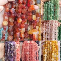 Perles de pierres précieuses mixtes, pierre gemme, fleur, poli, DIY & styles différents pour le choix, plus de couleurs à choisir, 14*7mm, 15PC/brin, Vendu par brin