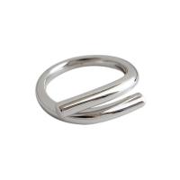 cobre Cuff Ring Finger, cromado de cor prateada, Vario tipos a sua escolha & para mulher, níquel, chumbo e cádmio livre, tamanho:6-7, vendido por PC
