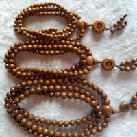 108 Mala Beads, Six Disc Wood, Round, folk style & Unisex & different size for choice, Sold By Strand