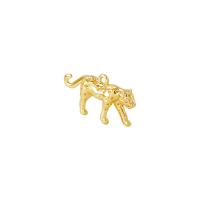 Bijoux pendentifs en laiton, léopard, Placage de couleur d'or, DIY, 7x15mm, Trou:Environ 1mm, 10PC/lot, Vendu par lot