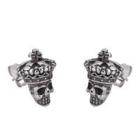 Stainless Steel Stud Earrings plated fashion jewelry & Unisex silver color Sold By Pair