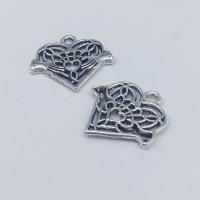 Tibetan Style Heart Pendants, antique silver color plated, DIY, nickel, lead & cadmium free, 20x20x1.60mm, 100PCs/Bag, Sold By Bag