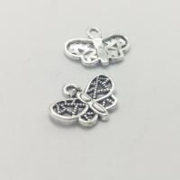Tibetan Style Pendants, Butterfly, antique silver color plated, DIY, nickel, lead & cadmium free, 18x14x1.80mm, 100PCs/Bag, Sold By Bag