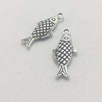 Tibetan Style Pendants, Fish, antique silver color plated, DIY, nickel, lead & cadmium free, 20x9x3.20mm, 100PCs/Bag, Sold By Bag