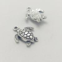 Zinc Alloy Animal Pendants Turtle antique silver color plated DIY nickel lead & cadmium free Sold By Bag