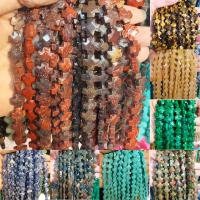 Mixed Gemstone Beads Cross polished DIY 12*12*6mm Sold By Strand