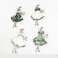 Shell Brooch Girl plated DIY 45*77*11mm Sold By PC