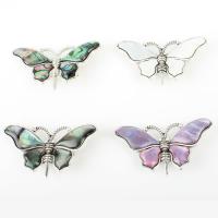 Shell Brooch Butterfly plated DIY 57*34*4mm Sold By PC