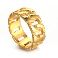 Stainless Steel Finger Ring, gold color plated, different size for choice & for man & hollow, Sold By PC