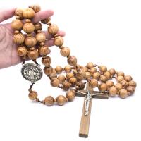 Rosary Necklace Wood plated fashion jewelry & Unisex Sold By Strand