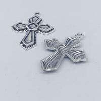 Tibetan Style Cross Pendants, antique silver color plated, DIY, nickel, lead & cadmium free, 33x24x2.80mm, 100PCs/Bag, Sold By Bag