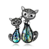 Zinc Alloy Brooches with Abalone Shell for woman & with rhinestone nickel lead & cadmium free Sold By PC