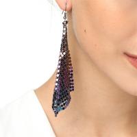 Aluminum Drop Earring, fashion jewelry, more colors for choice, 11.5X9.5cm, Sold By Pair
