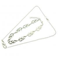 Zinklegierung Schmuck Halskette, mit Eisen, Modeschmuck & verschiedene Stile für Wahl, keine,  55x0.3cm uff0c32cm+6cm ,3.9x1.6cm, verkauft von Strang