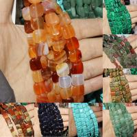 Perles de pierres précieuses mixtes, pierre gemme, Carré, poli, différentes couleurs et motifs pour le choix & DIY, plus de couleurs à choisir, 12*12*5mm, 33PC/brin, Vendu par brin