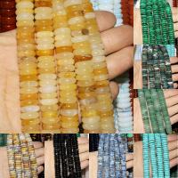 Mischedelstein Perlen, Edelstein, flache Runde, poliert, unterschiedliche Farbe und Muster für die Wahl & DIY, keine, 12*4mm, 51PCs/Strang, verkauft von Strang