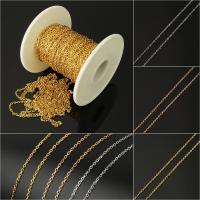 Stainless Steel Oval Chain with plastic spool plated Sold By Spool