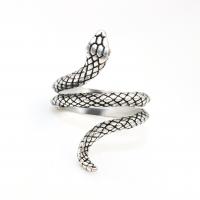 Модные кольца, цинковый сплав, Змея, плакирован серебром, Мужская & разный размер для выбора, не содержит никель, свинец, размер:7-10, продается PC