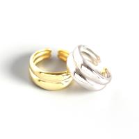 925 sidabro Cuff Finger Ring, padengtą, reguliuojamas & moters, daugiau spalvų pasirinkimas, 8mm, 16.5mm, Dydis:6, Pardavė PC