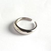 925 Sterling Silver Pljuska prst prsten, pozlaćen, prilagodljiv & za žene, više boja za izbor, 5.2mm, 16.5mm, Veličina:6, Prodano By PC