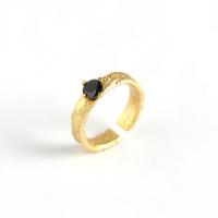 925 ασημένιο ασήμι Δέσε δάχτυλο του δακτυλίου, επιχρυσωμένο, ρυθμιζόμενο & για τη γυναίκα & με στρας, περισσότερα χρώματα για την επιλογή, 16.5mm, 4.7mm, 5mm, Μέγεθος:6, Sold Με PC