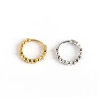 925 Sterling Silver Huggie Hoop Earring, Donut, plated, for woman & with rhinestone, more colors for choice, 7.7m, 1.7mm, Sold By Pair