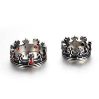 Stainless Steel Finger Ring for Men Crown plated & for man & with rhinestone Sold By PC