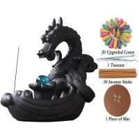 Backflow Incense Burner Porcelain Dragon handmade for home and office & durable Sold By PC
