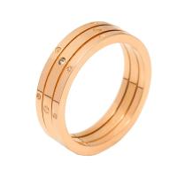 Titanium Steel Finger Ring, plated, fashion jewelry & for woman, rose gold color, 1.6MMX5.1MM, Sold By PC