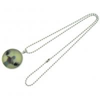 Zinc Alloy Jewelry Necklace with Night-Light Stone fashion jewelry & Unisex silver color Sold By Strand