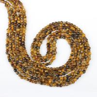 Tigerauge Perlen, rund, poliert, DIY & facettierte, gelb, 2.5mm, verkauft von Strang