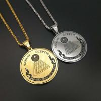 Stainless Steel Pendants, 316 Stainless Steel, Round, plated, fashion jewelry & Unisex, more colors for choice, nickel, lead & cadmium free, 53*40mm, Sold By PC