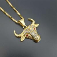 Titanium Steel Pendants, Cow, plated, fashion jewelry & Unisex, golden, nickel, lead & cadmium free, 41*38mm, Sold By PC
