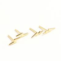 925 Sterling Silver Stud Earrings Lightning Symbol plated with plastic earnut & for woman 4mm Sold By Pair