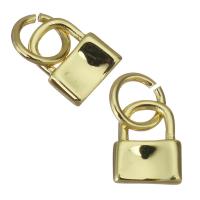 Brass Jewelry Pendants Lock gold color plated Approx 3.5mm Sold By Lot