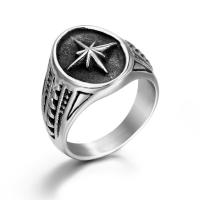 Titanium Steel Finger Ring, polished, fashion jewelry & for man, silver color, Sold By PC