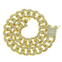 Men Necklace Zinc Alloy with Rhinestone fashion jewelry Sold By Strand