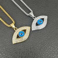 Titanium Steel Pendants, with Rhinestone, Eye, plated, fashion jewelry & Unisex & with rhinestone, more colors for choice, 33*36mm, Sold By PC