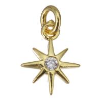 Cubic Zirconia Micro Pave Brass Pendant Octagon gold color plated micro pave cubic zirconia Approx 2.5mm Sold By Lot