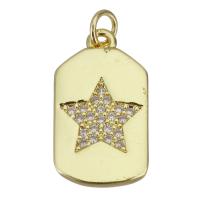 Cubic Zirconia Micro Pave Brass Pendant, gold color plated, micro pave cubic zirconia, 10x17x2mm, Hole:Approx 2.5mm, 20PCs/Lot, Sold By Lot